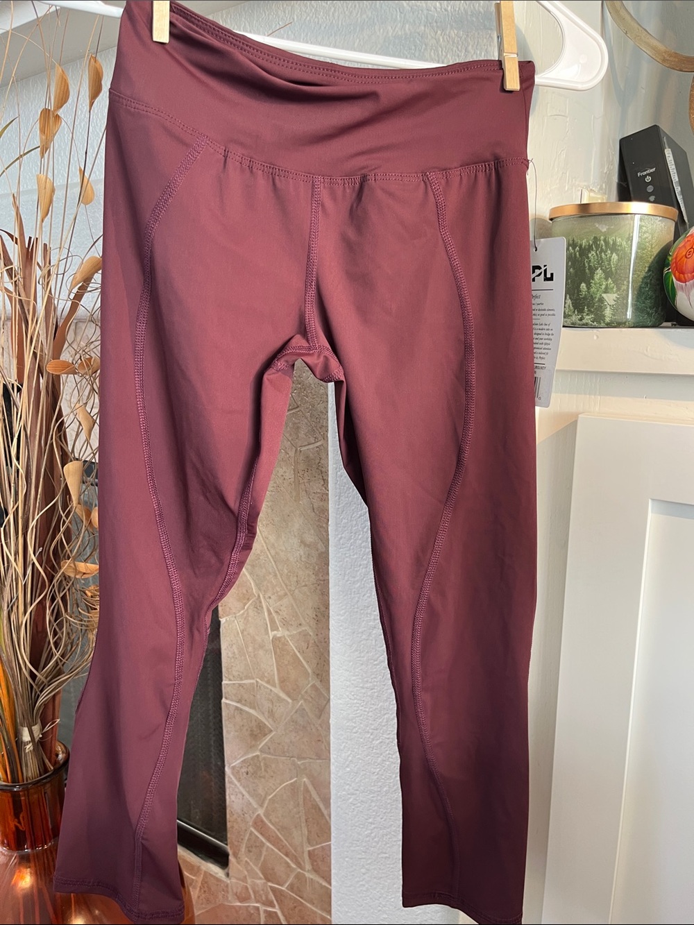 APL Women's Maroon Capris - High-Waist Active Leggings